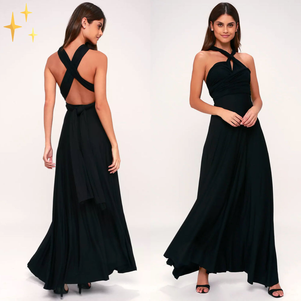 Vestido largo de mujer con escote cruzado-Maxi Dress-Casaluzia