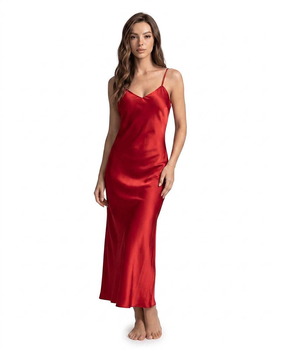 Vestido lencero midi para mujer-Midi Dress-Casaluzia