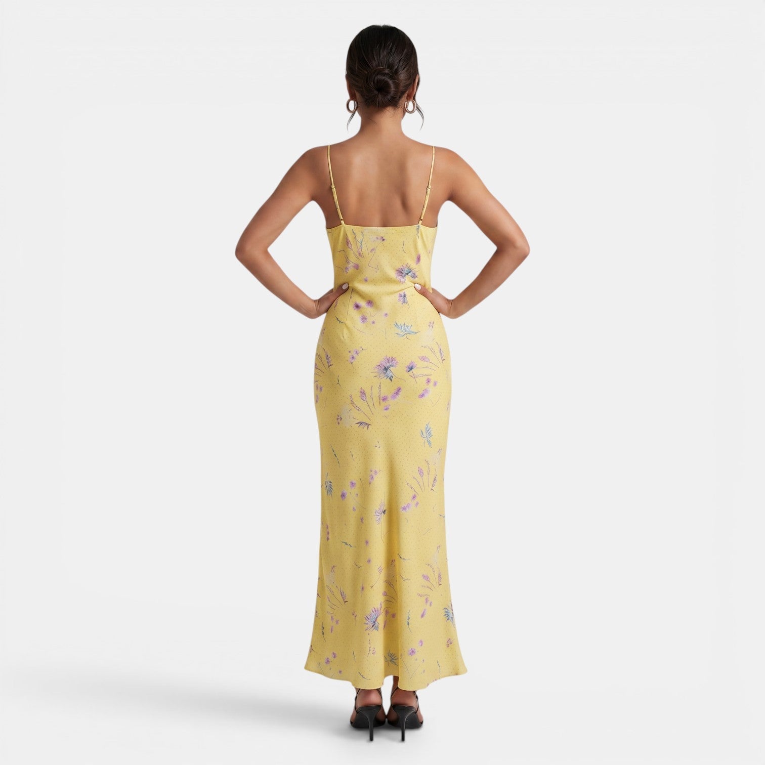 Vestido Maxi con Escote en V y Estampado Floral para Mujer-Maxi Dress-Casaluzia