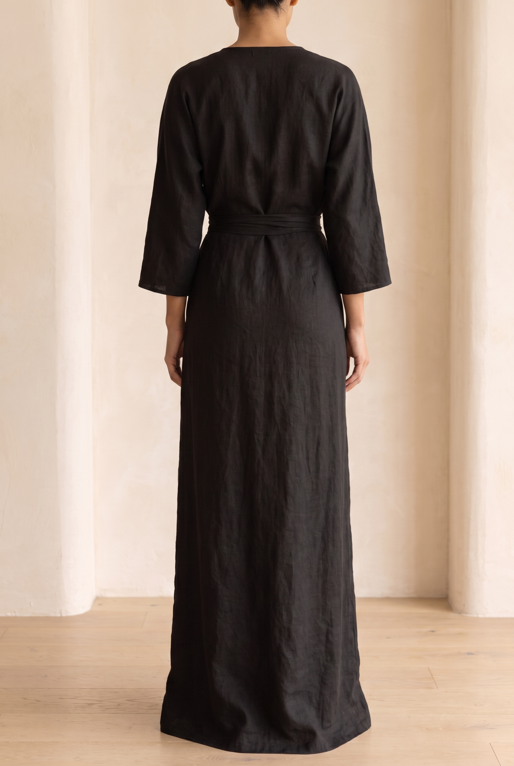 Vestido Maxi Cruzado con Escote en V para Mujer-Maxi Dress-Casaluzia