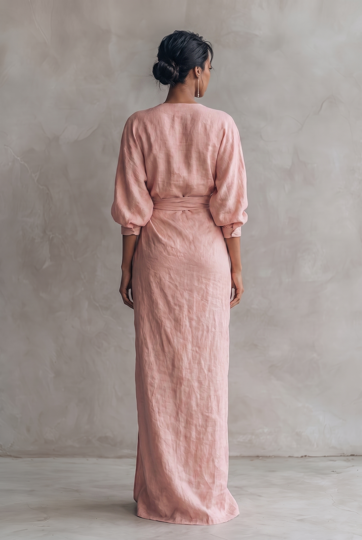 Vestido Maxi Cruzado con Escote en V para Mujer-Maxi Dress-Casaluzia