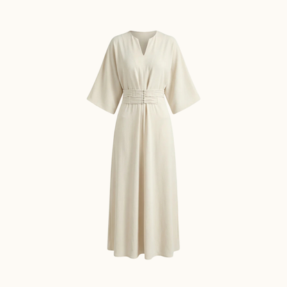 Vestido Maxi de Mujer con Cintura Plisada-Maxi Dress-Casaluzia