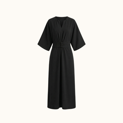 Vestido Maxi de Mujer con Cintura Plisada-Maxi Dress-Casaluzia