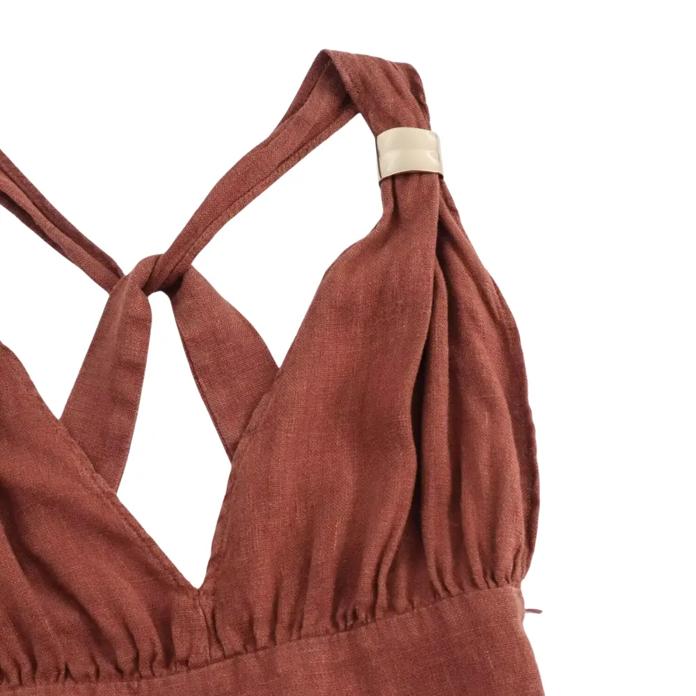 Vestido Maxi de Mujer con Escote en V-Maxi Dress-Casaluzia