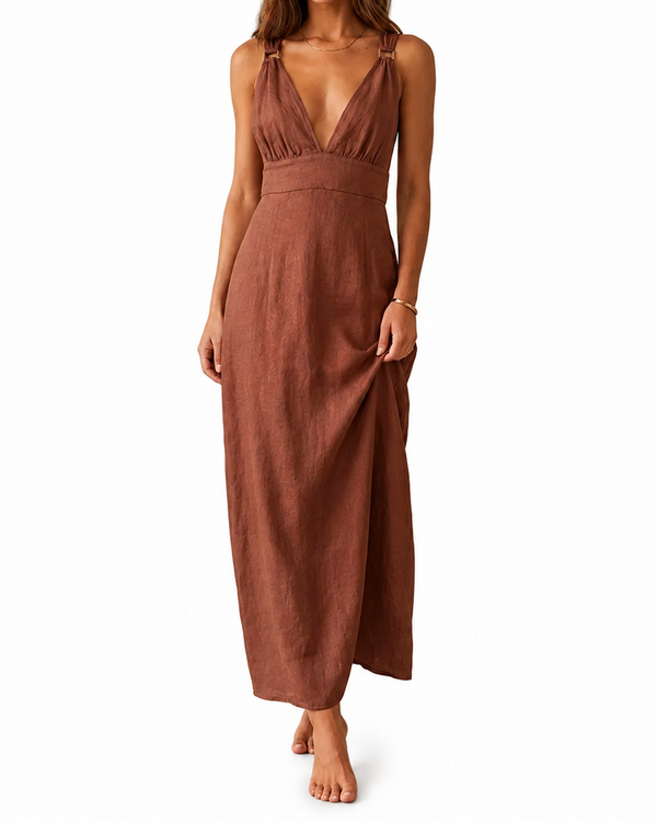 Vestido Maxi de Mujer con Escote en V