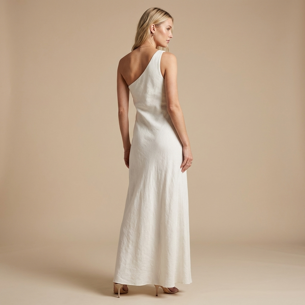 Vestido Maxi de Mujer con Un Hombro-Maxi Dress-Casaluzia