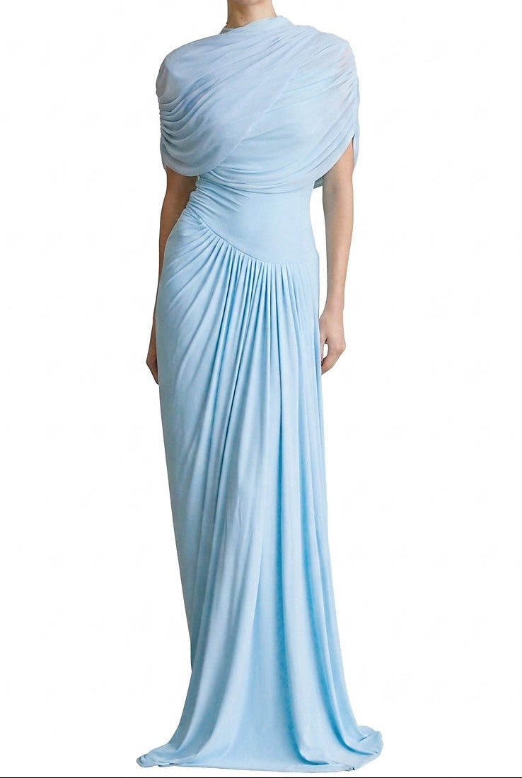 Vestido Maxi Plisado Asimétrico para Mujer-Maxi Dress-Casaluzia