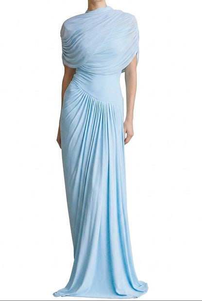 Vestido Maxi Plisado Asimétrico para Mujer-Maxi Dress-Casaluzia