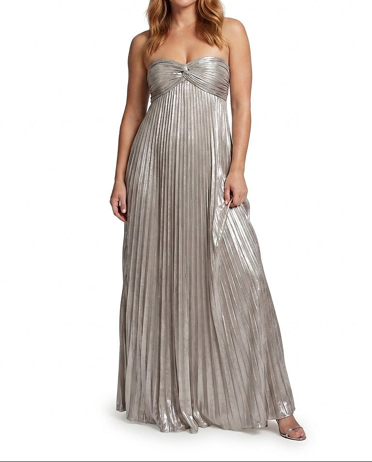 Vestido Maxi Plisado Sin Tirantes para Mujer-Maxi Dress-Casaluzia