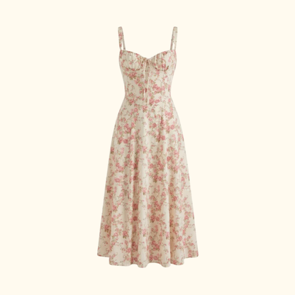 Vestido midi mujer con escote corazón y tirantes-Midi Dress-Casaluzia