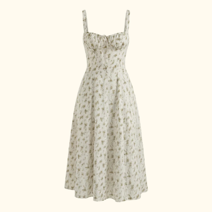 Vestido midi mujer con escote corazón y tirantes-Midi Dress-Casaluzia