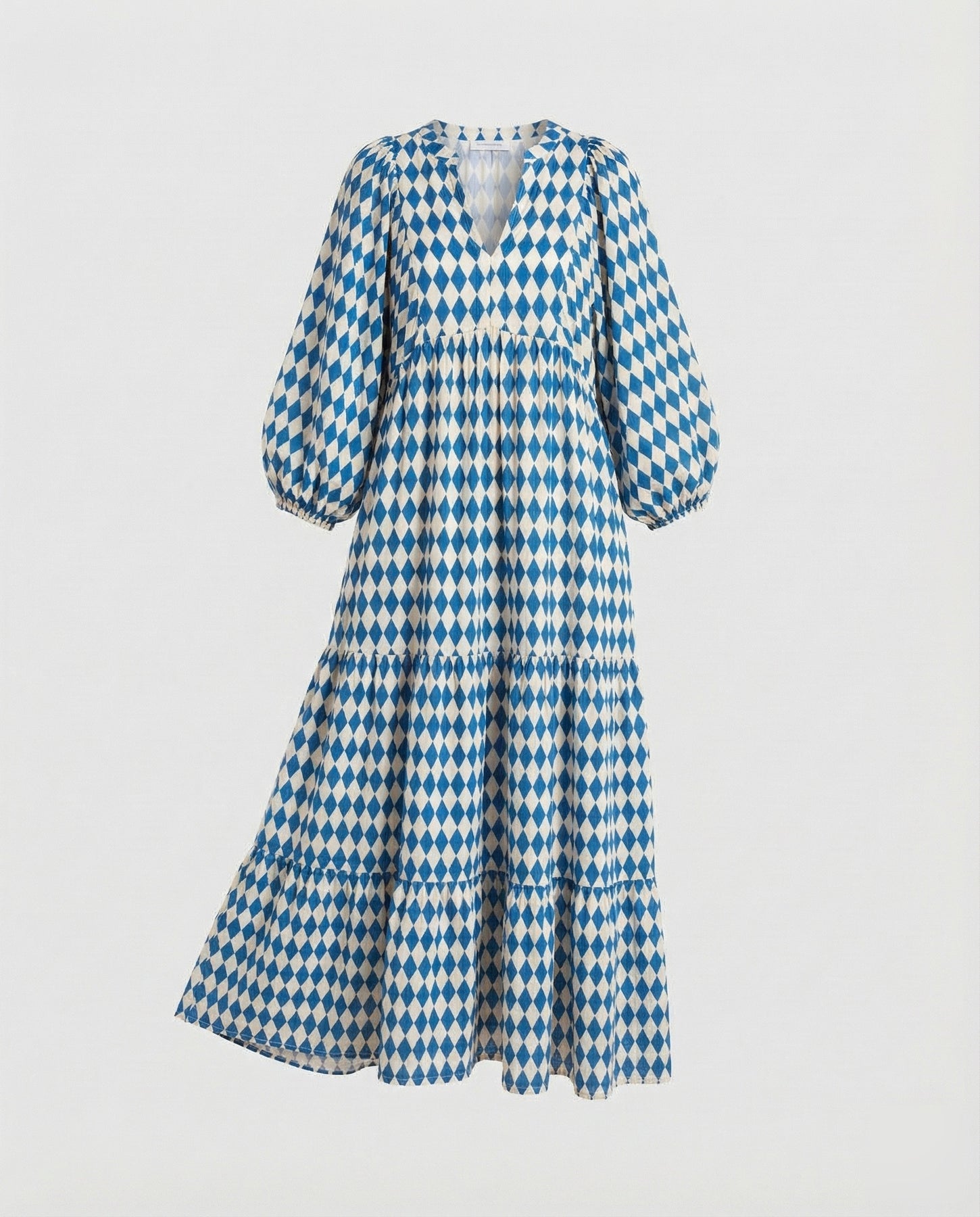 Vestido midi para mujer con escote en V y diseño en capas-Midi Dress-Casaluzia