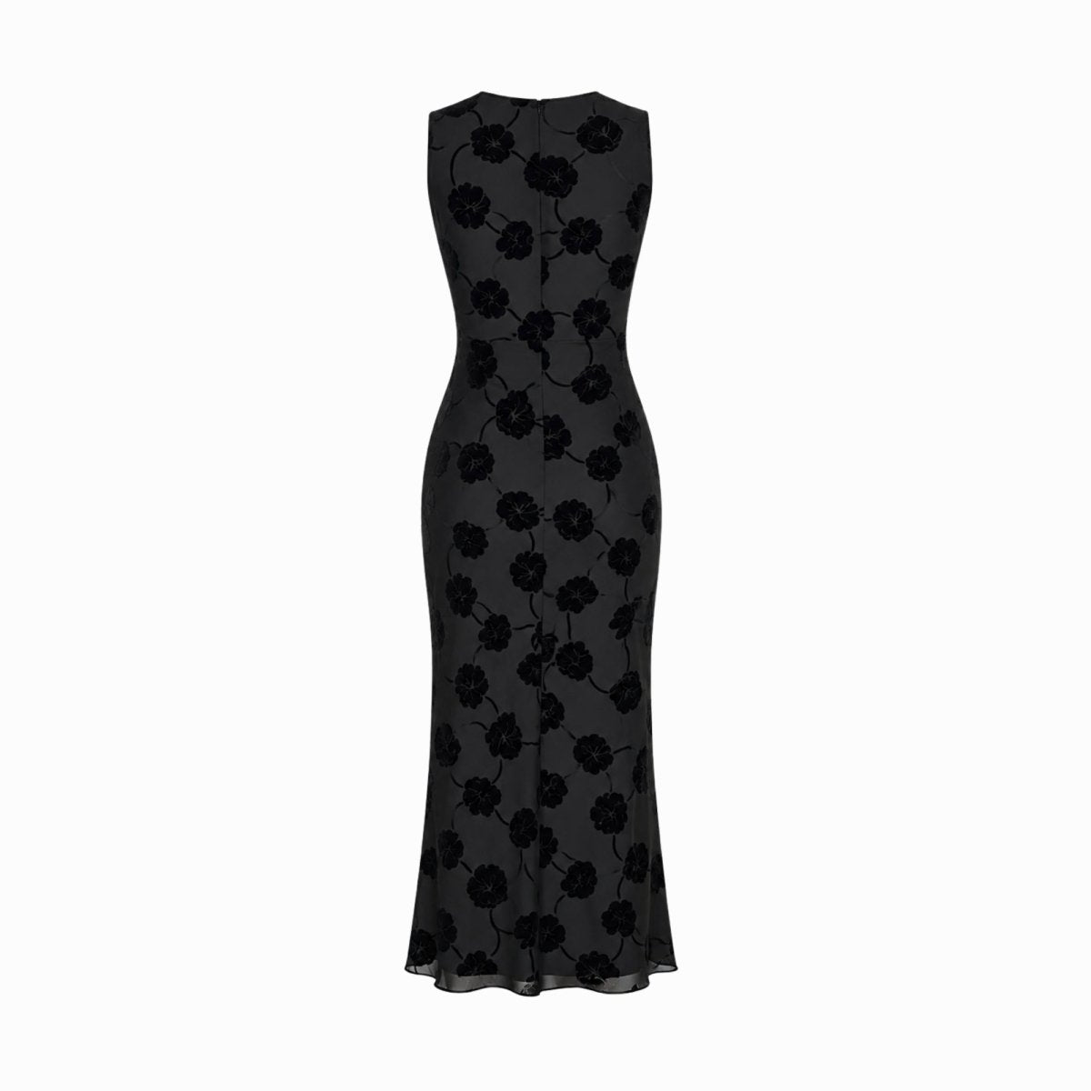 Vestido midi sin mangas con estampado floral para mujer-Midi Dress-Casaluzia