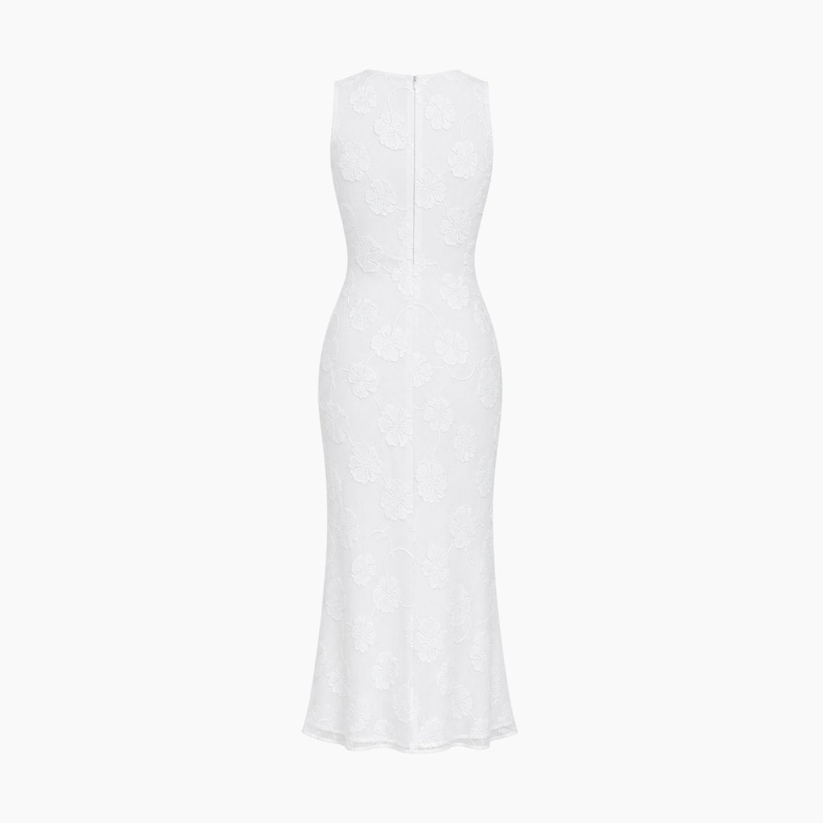 Vestido midi sin mangas con estampado floral para mujer-Midi Dress-Casaluzia