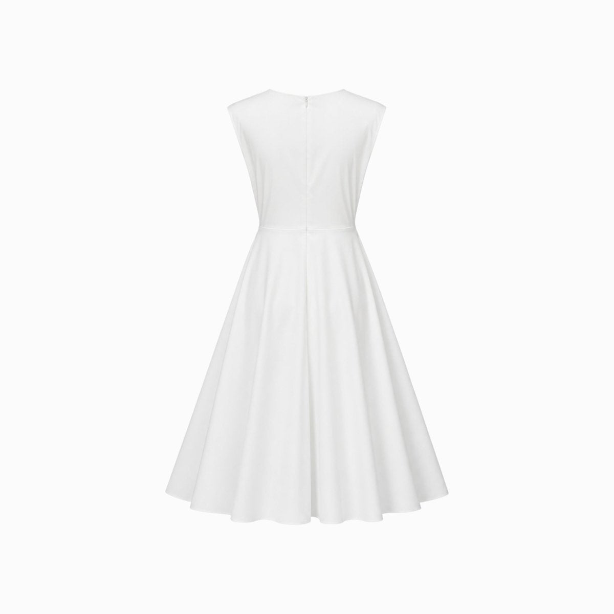 Vestido midi sin mangas con nudo lateral para mujer-Midi Dress-Casaluzia