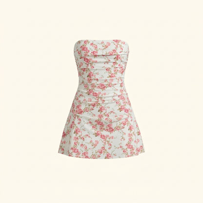 Vestido mini de mujer sin tirantes-Mini Dress-Casaluzia