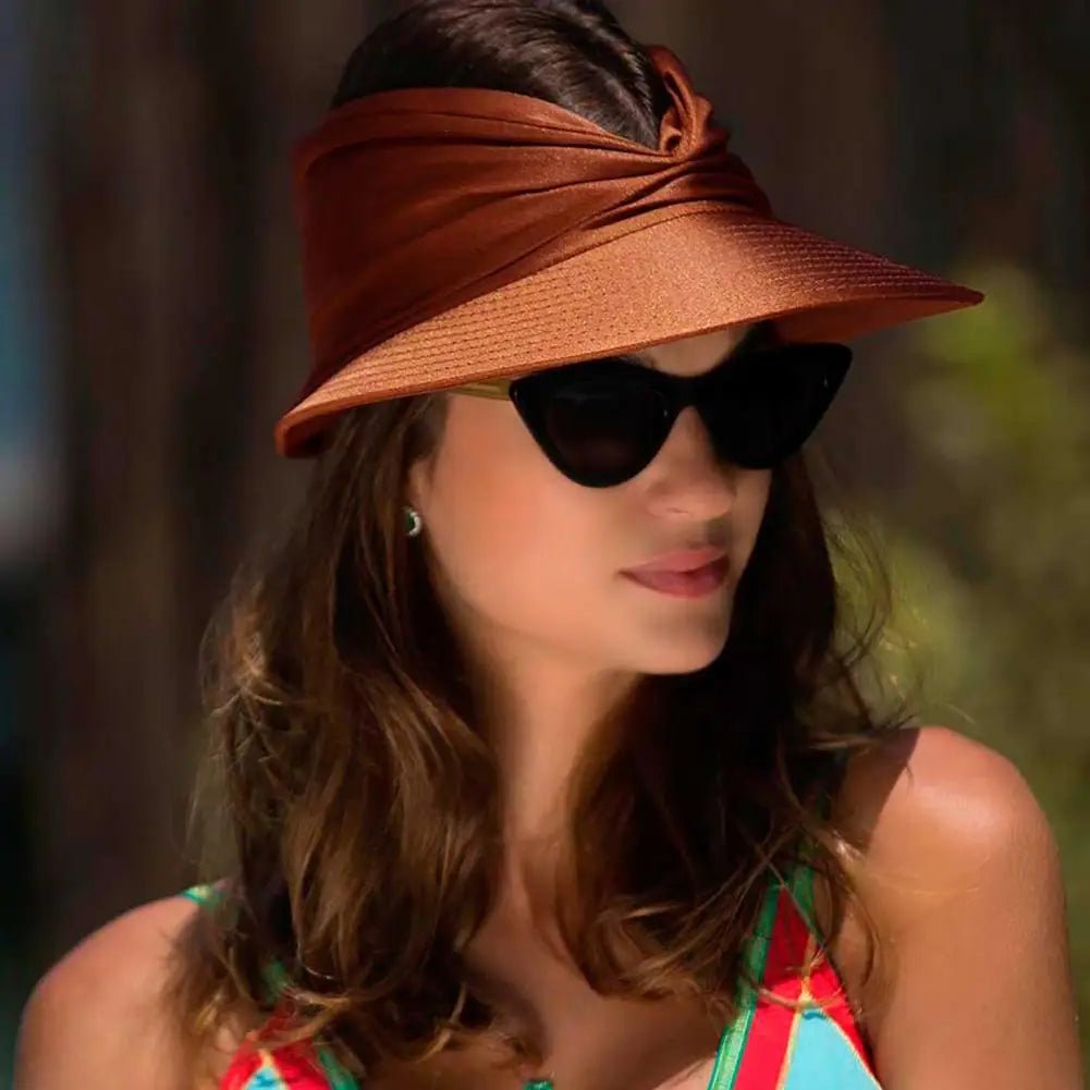 Visera de ala ancha para mujer con detalle trenzado-Accessories for Women-Casaluzia