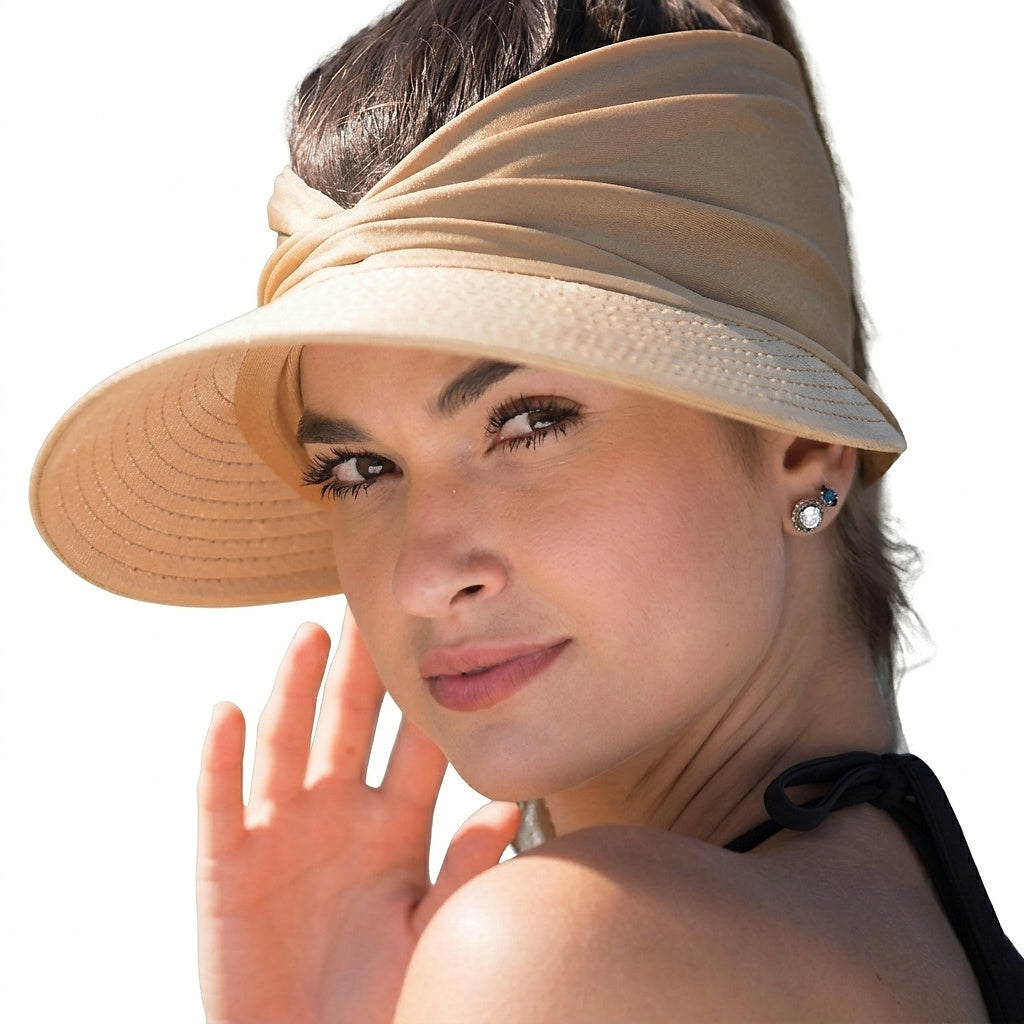 Visera de ala ancha para mujer con detalle trenzado-Accessories for Women-Casaluzia