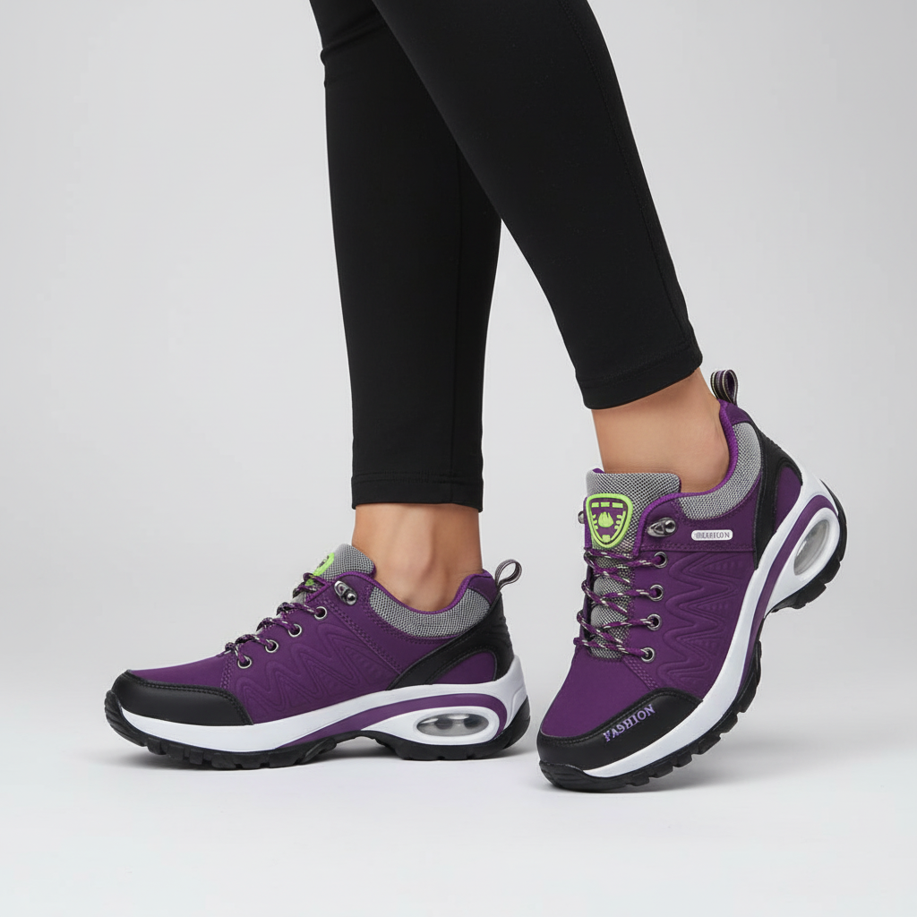 Zapatillas de senderismo para mujer con cordones y suela con relieve-Footwear for women-Casaluzia