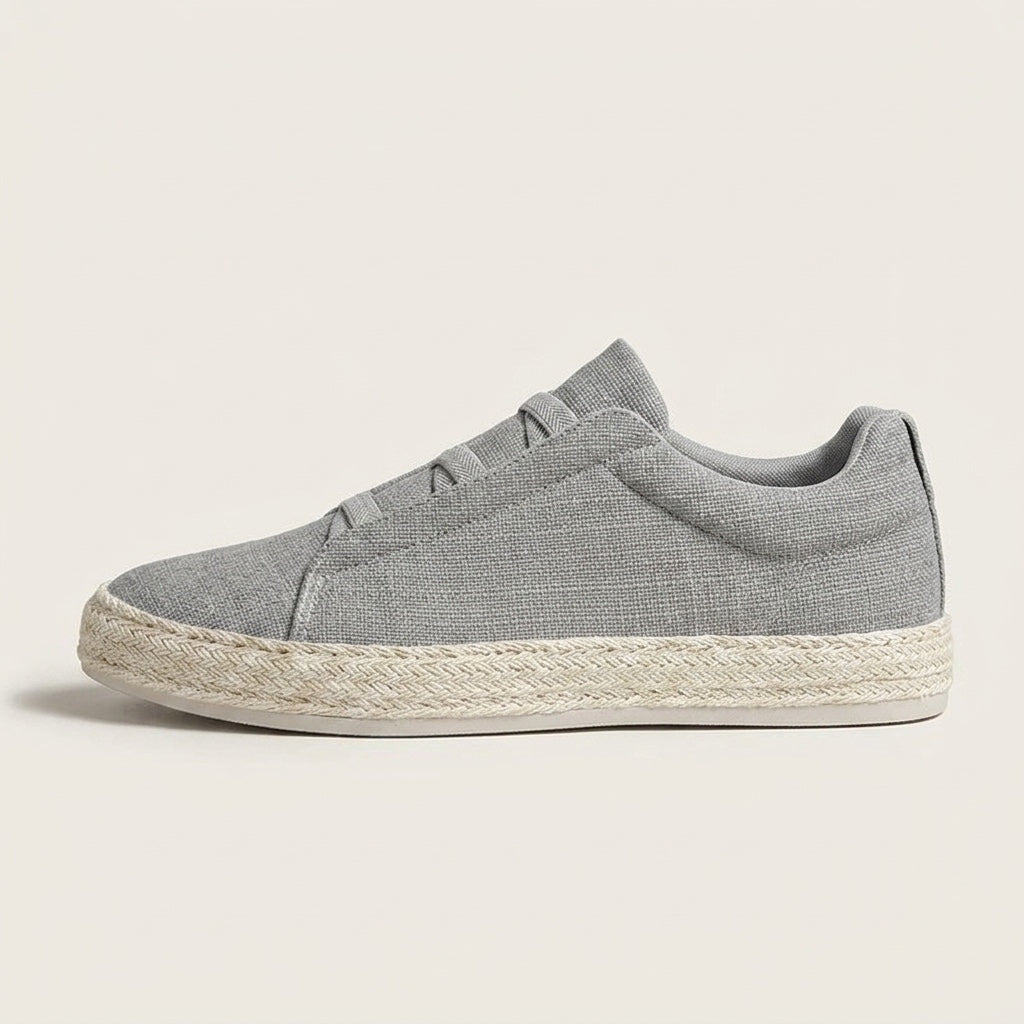 Zapatillas tipo slip-on de punto para hombre con ribete de yute-Footwear for men-Casaluzia