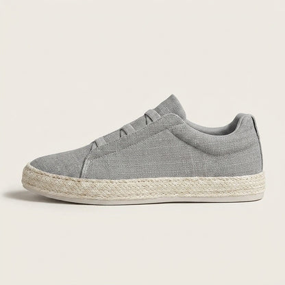 Zapatillas tipo slip-on de punto para hombre con ribete de yute-Footwear for men-Casaluzia