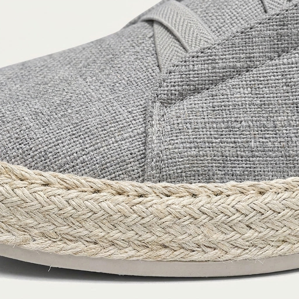 Zapatillas tipo slip-on de punto para hombre con ribete de yute-Footwear for men-Casaluzia