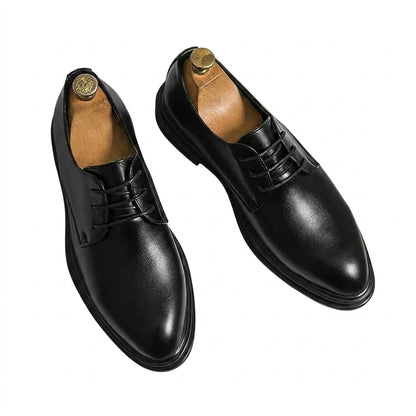Zapatos de hombre estilo Derby con acabado brillante y suela gruesa-Dress shoes for men-Casaluzia