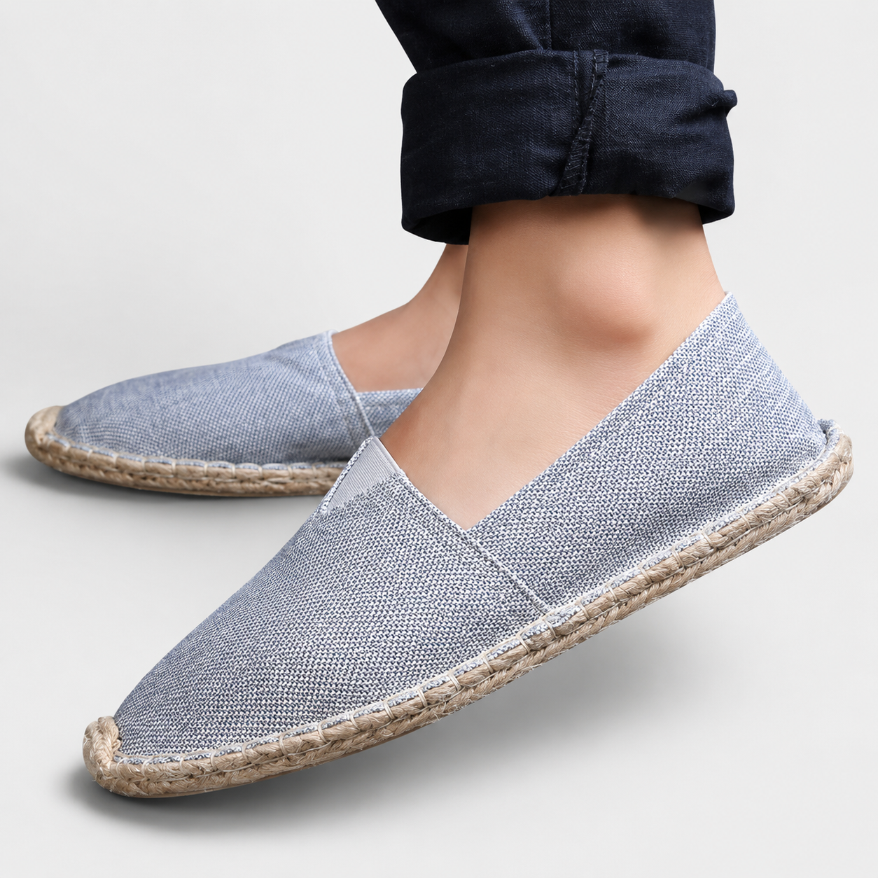 Zapatos de Mujer Estilo Alpargata sin Cierre con Borde Trenzado en la Suela-Dress shoes for men-Casaluzia